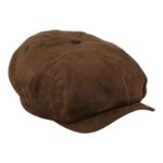 Béret irlandais en daim camel Béret en synthetique Béret homme Béret irlandais Béret marron Casquette béret