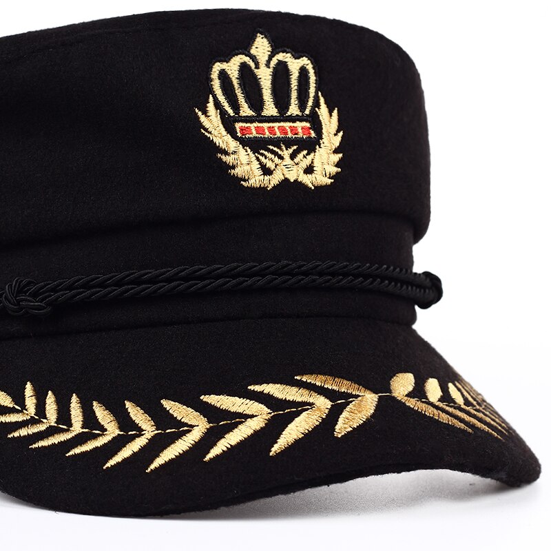 Béret casquette style militaire moderne noir