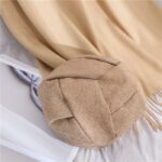 Béret octogonal camel plissé Béret en coton Béret en synthetique Béret femme Béret marron