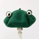 Béret Grenouille en laine Béret en laine Béret femme Béret vert