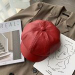 Béret casquette Hip-Hop en cuir pour femme Béret en cuir Béret femme Casquette béret