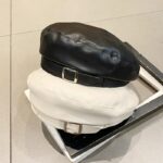 Béret casquette en cuir synthétique pour femme Béret en synthetique Béret femme Casquette béret