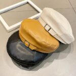Béret casquette en cuir synthétique pour femme Béret en synthetique Béret femme Casquette béret