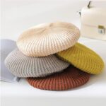 Bérets ajouré en coton et lin