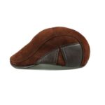 Casquette béret en cuir véritable marron Béret en cuir Béret homme Béret marron Casquette béret