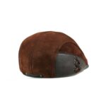 Casquette béret en cuir véritable marron Béret en cuir Béret homme Béret marron Casquette béret