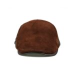Casquette béret en cuir véritable marron Béret en cuir Béret homme Béret marron Casquette béret