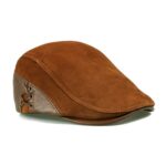 Casquette béret en cuir véritable camel Béret en cuir Béret homme Casquette béret