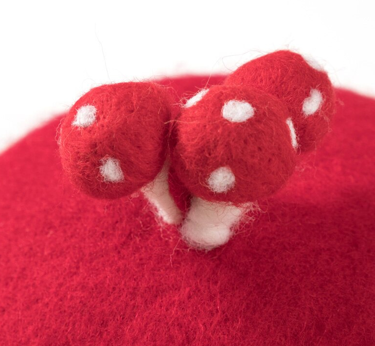 Béret rouge forme champignon mignon Béret en laine Béret enfant Béret filles