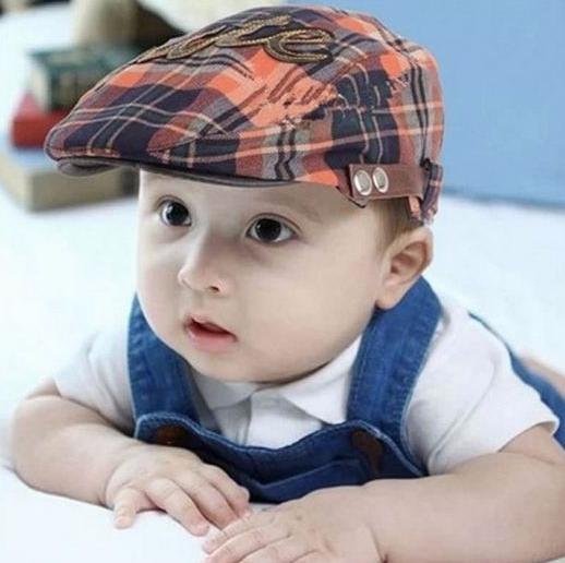 Béret casquette orange à carreaux pour bébé Béret enfant Béret garçons Casquette béret