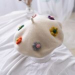 Béret enfant à fleurs