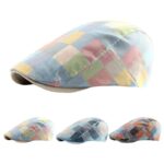 Béret classique à carreaux coton pour homme rouge Béret en coton Béret homme Béret rouge Casquette béret