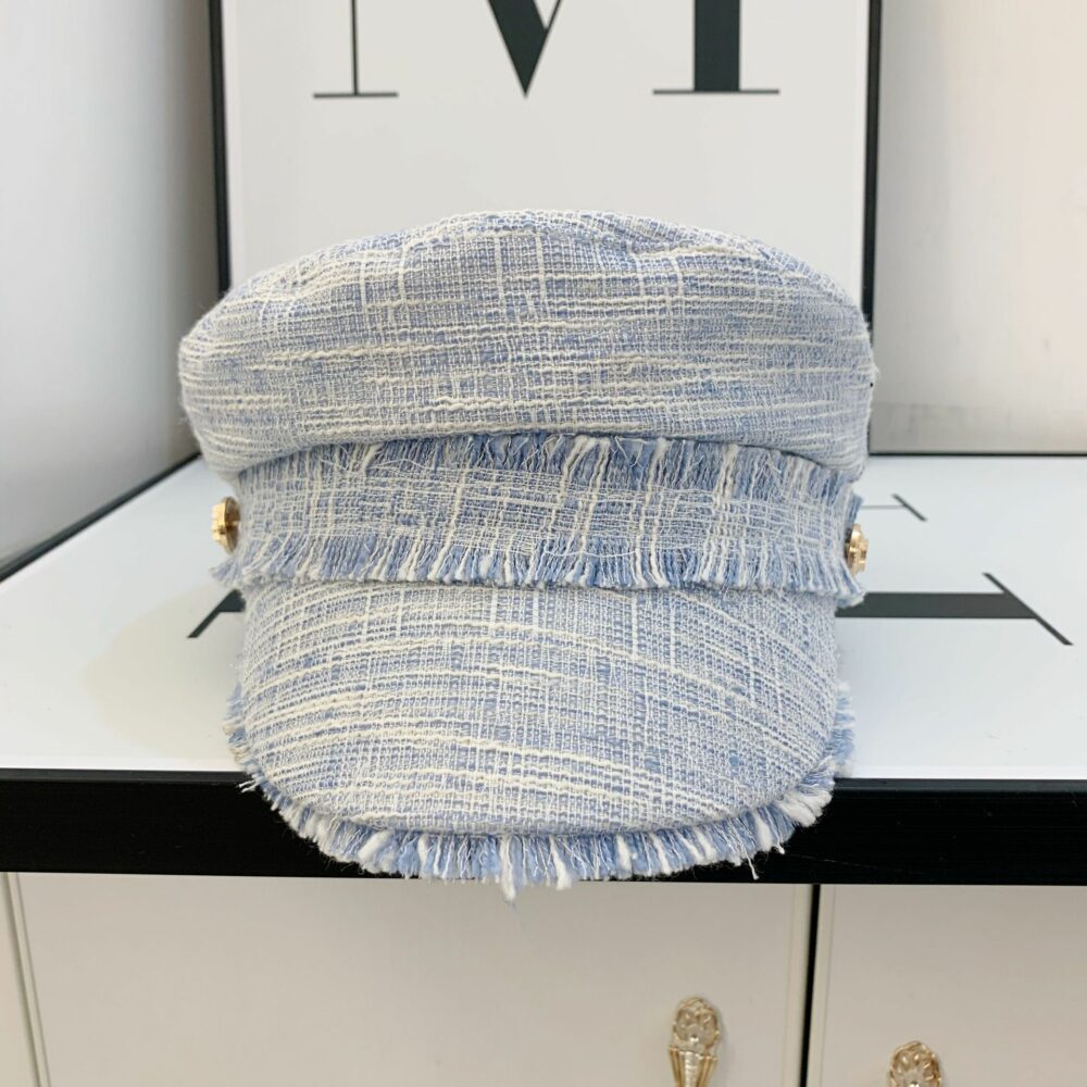 Béret casquette tweed rose