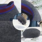 Béret en laine décoration de saturne noir Béret en laine Béret femme Béret noir