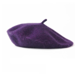 Béret uni violet en laine pour femmes Béret en laine Béret femme
