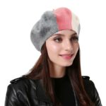 Béret en cachemire tricolore couleurs pastels Béret en laine Béret femme