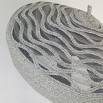 Béret en paille et maille ajouré gris Béret en paille Béret gris