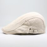 Béret classique en coton beige homme Béret en coton Béret homme Casquette béret