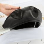 Béret noir en cuir à la mode femme Béret femme Béret noir