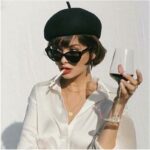 Béret d&rsquo;artiste français classique noir pour femme Béret en laine Béret femme Béret noir