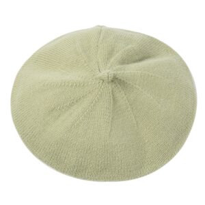 Béret tricoté doux vert pour femme