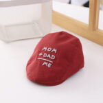 Béret coton brodé bébé papa et maman bleu ciel Béret en coton Béret enfant Casquette béret