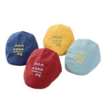 Béret coton brodé bébé papa et maman bleu ciel Béret en coton Béret enfant Casquette béret