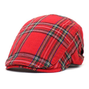 Béret casquette visière et carreaux quatre saisons mixte rouge Béret en coton Béret femme Béret homme Casquette béret