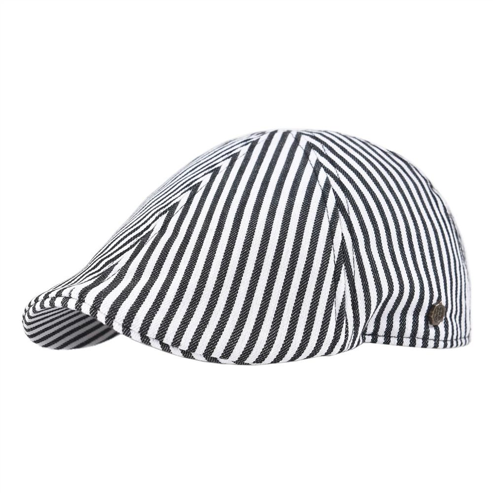 Béret casquette d’été à rayures noir Béret en coton Béret homme Béret marin Casquette béret