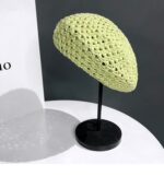 Béret en crochet noir tissage d&rsquo;été femme Béret au crochet Béret femme