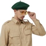 Béret vert foncé pour homme de style landais