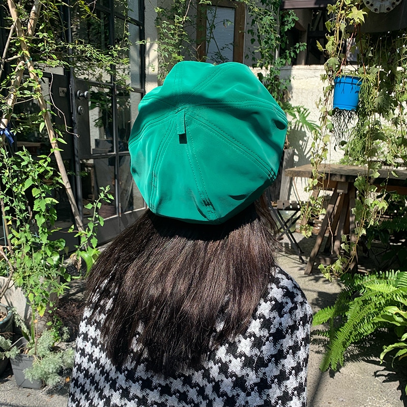 Béret vert original chapeau d'artiste femme