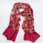 Foulard en soie pour homme bordeaux à motifs