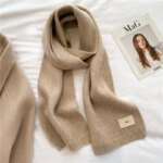 Echarpe en laine beige pour femme hiver