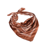 Foulard carré style vintage en soie motif fleur de cajou couleur marron homme