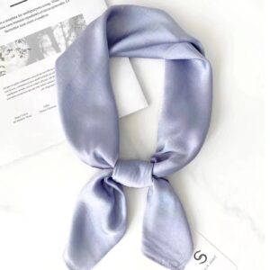 Petit foulard carré en soie femme couleur unie violet