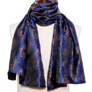 Foulard de luxe en soie bleu marine pour homme