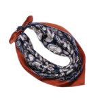 Petit foulard carré de luxe détails rouge en soie pour homme