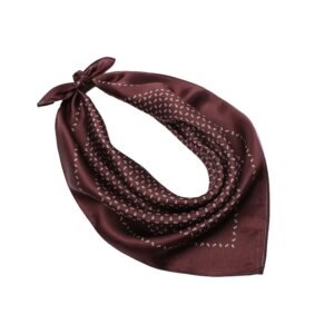 Petit foulard carré de luxe marron en soie pour homme