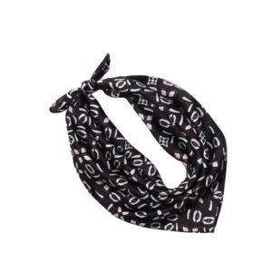 Petit foulard carré noir de luxe 100% soie pour homme