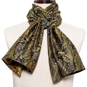 Echarpe en soie de luxe jaune pour homme