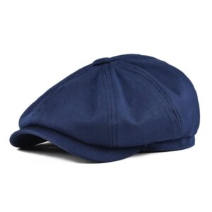 Béret casquette en coton style Gatsby bleu marine