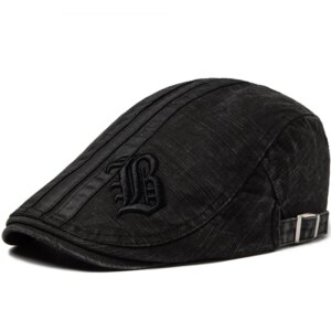 Découvrez notre béret brodé gris casquette d'été plate vintage en coton pour homme. Il est idéal à porter pour la saison printemps été.