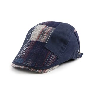 Béret bleu marine en coton casquette chic pour homme