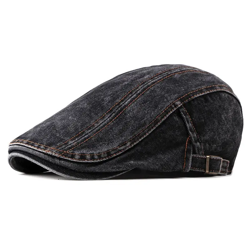 42428-iyhr3i.jpg Béret casquette gavroche en denim noir pour homme