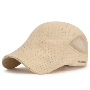 Béret casquette couleur beige tissu respirant pour homme