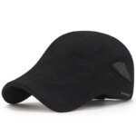 Béret casquette noir tissu respirant protection solaire pour homme