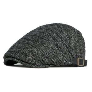 Béret casquette noir en paille pour homme