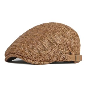 Béret casquette marron en maille respirante pour l'été