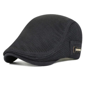 Béret casquette noir en maille respirante pour homme